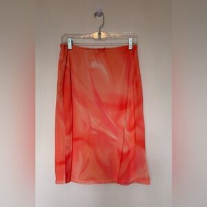 Women's Coral Ombre Midi Skirt